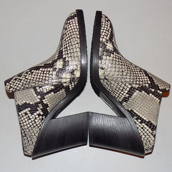 NEW Aquatalia Libby python snake embossed leather heeled mules US 6.5 Italy - Picture 3 of 9